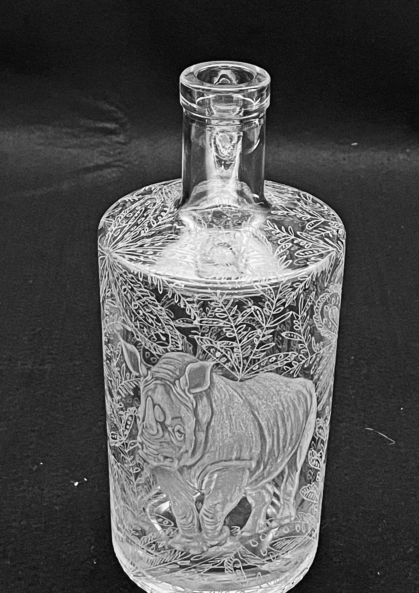 Bottles, Engraved with Rhino