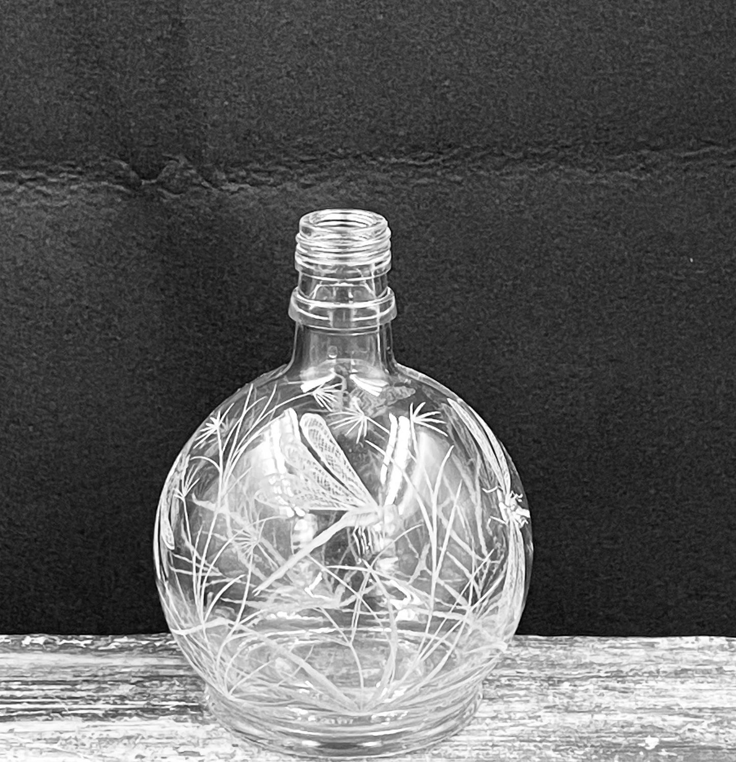 Bottles, Engraved with Dragonfly