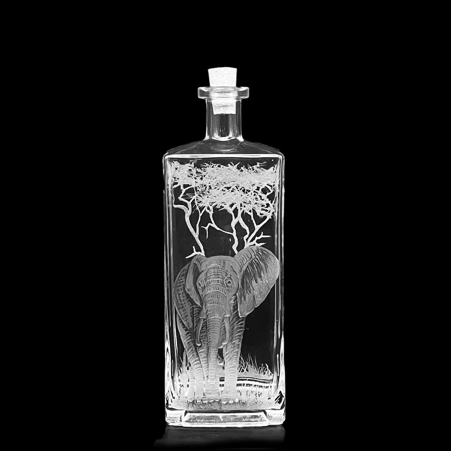 Bottles, Engraved with Elephant