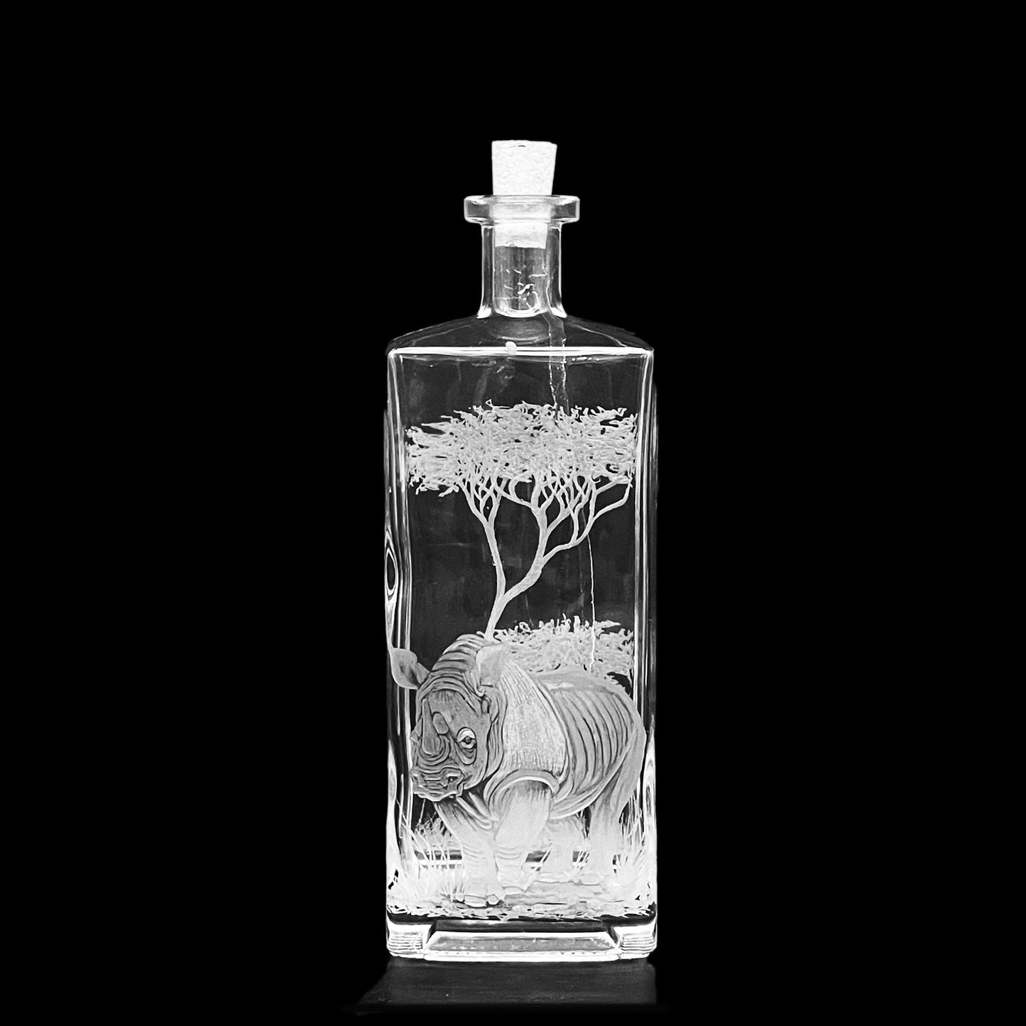Bottles, Engraved with Rhino