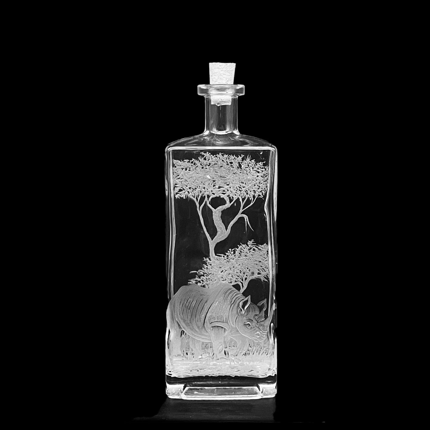 Bottles, Engraved with Rhino