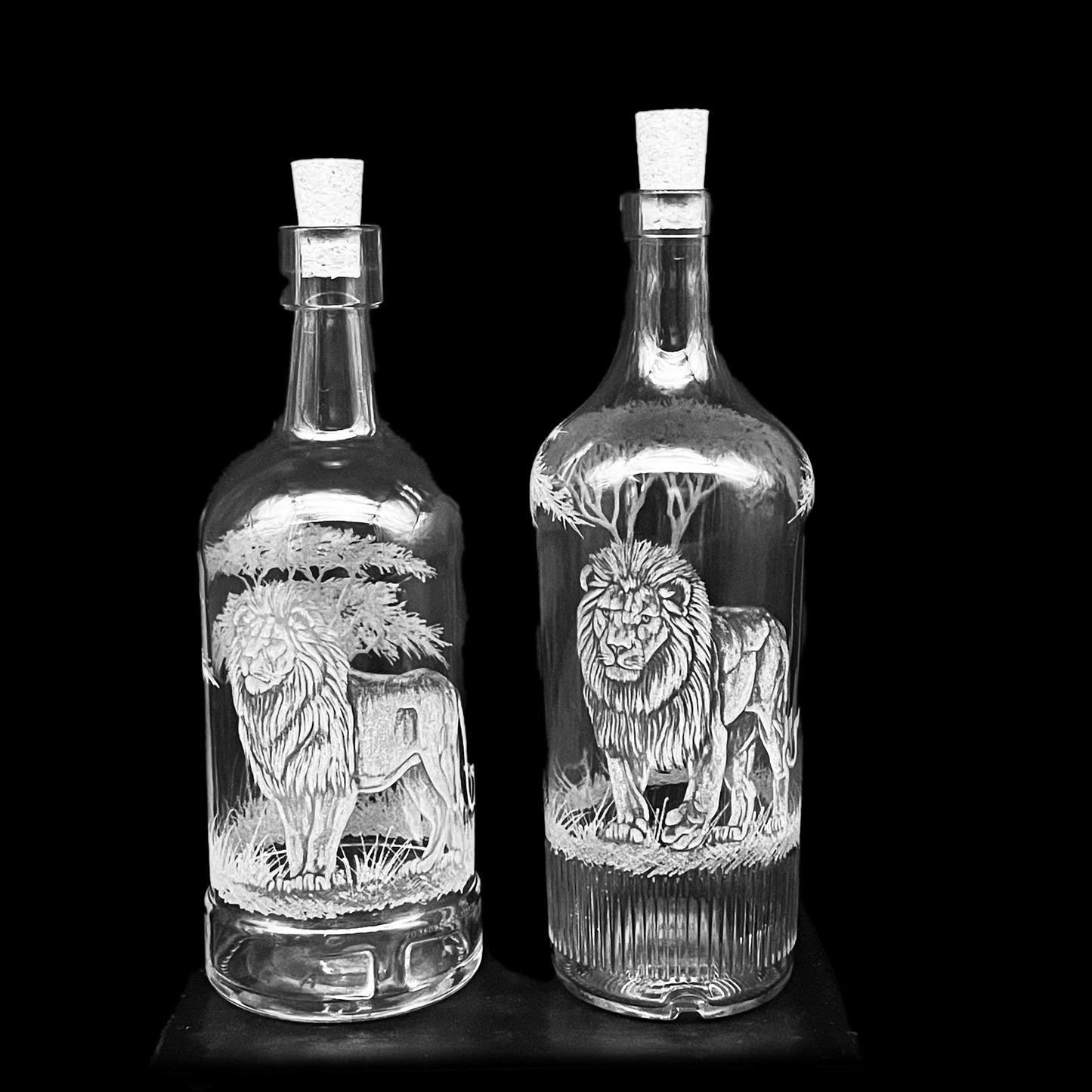 Bottles, Engraved with Lion
