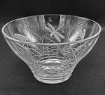 Glass Bowl, Engraved with Dragonfly in Banana Fibre Presentation Box