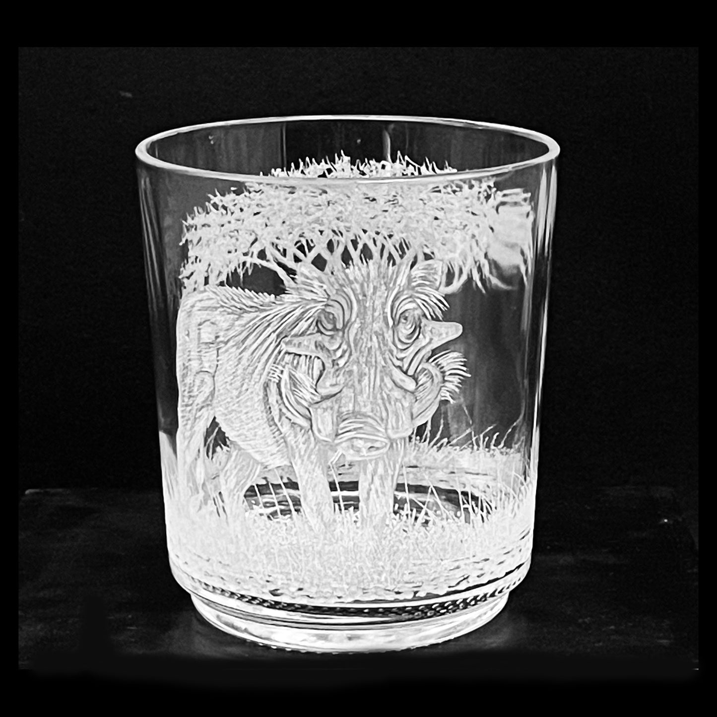 Candle Holder Pair Engraved with Warthog
