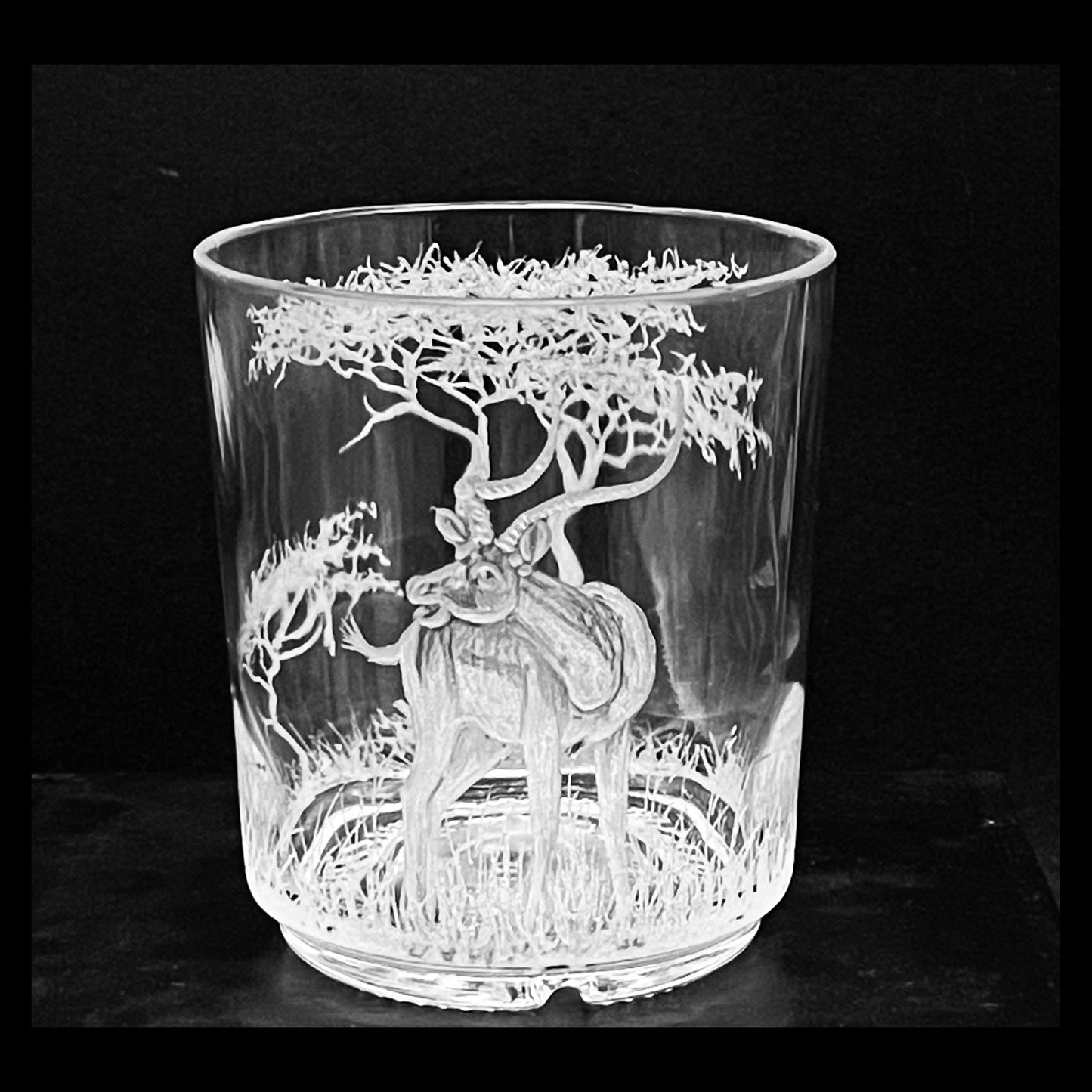 Candle Holder Engraved with Antelope