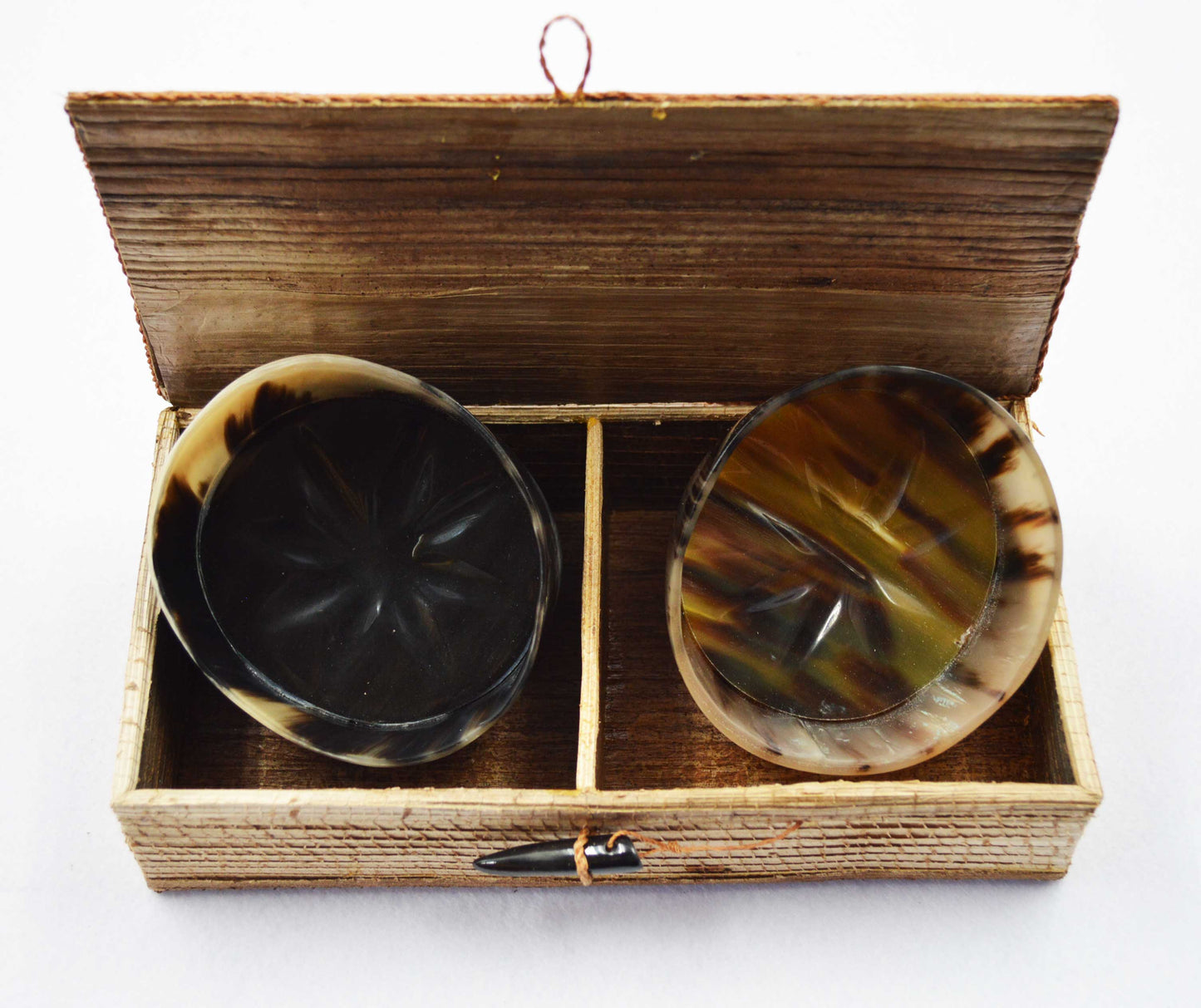 Ankole Cow Horn Bottle Coasters Boxed Pair or Individual