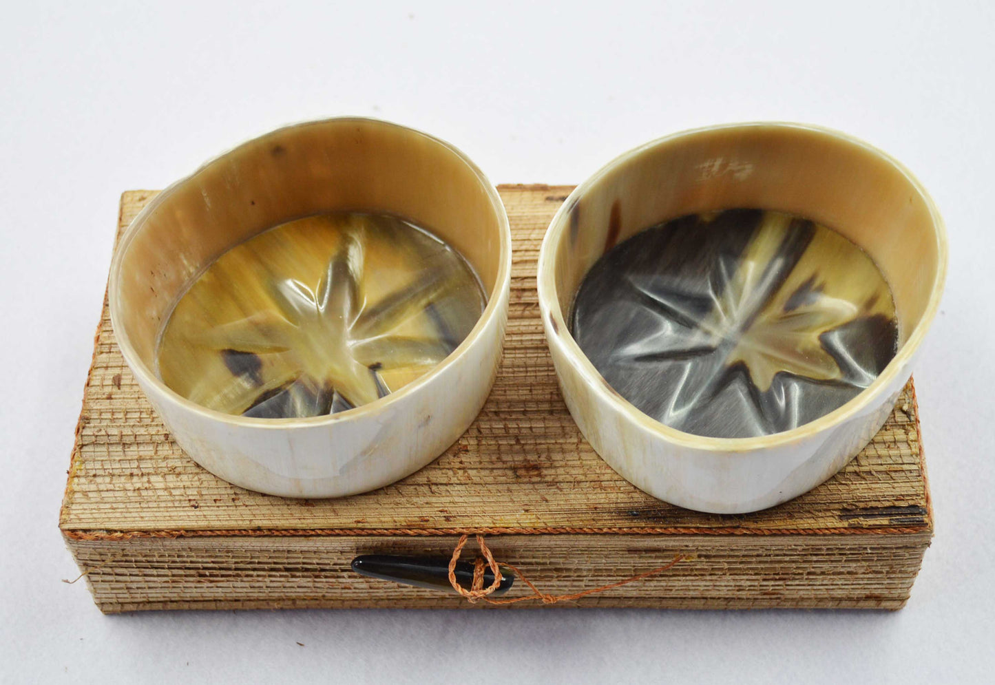 Ankole Cow Horn Bottle Coasters Boxed Pair or Individual