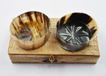 Ankole Cow Horn Bottle Coasters Boxed Pair or Individual