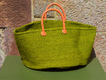 Wide Sisal Basket XL Olive Green