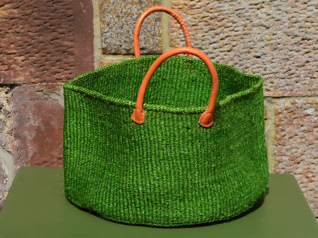 Wide Sisal Basket XL Bright Green