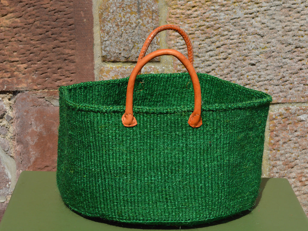 Wide Sisal Basket XL Grass Green