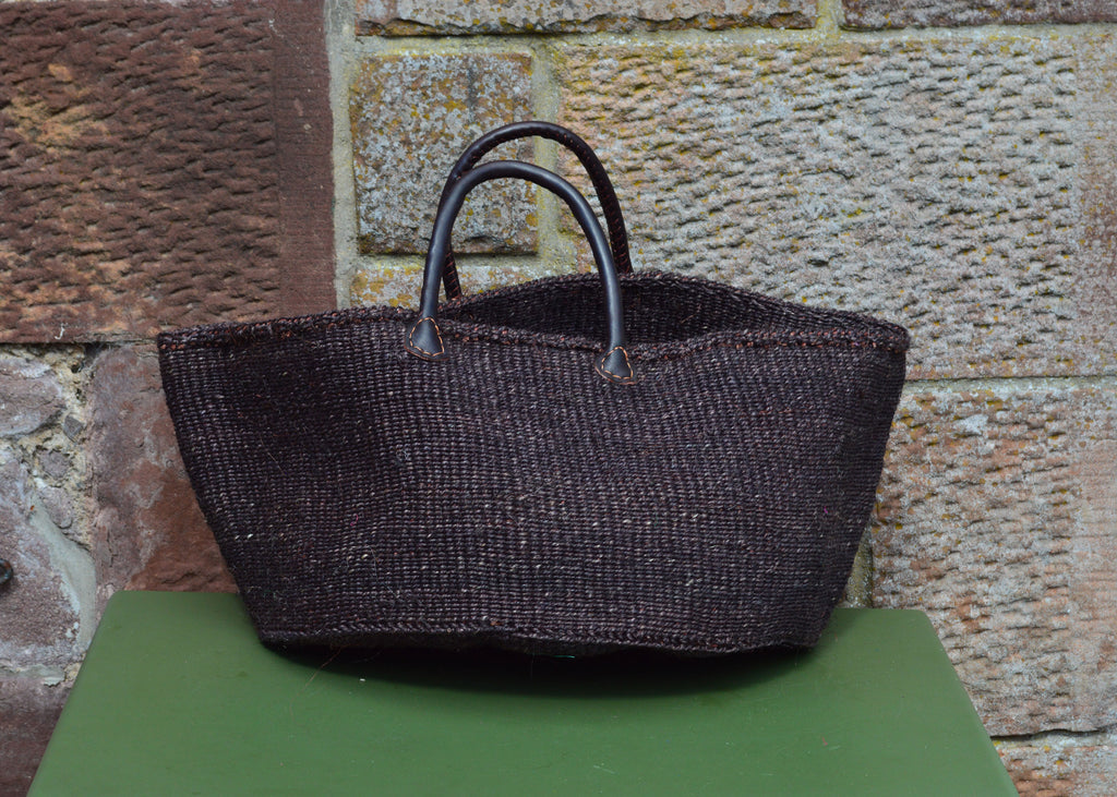 Wide Sisal Basket XL Charcoal