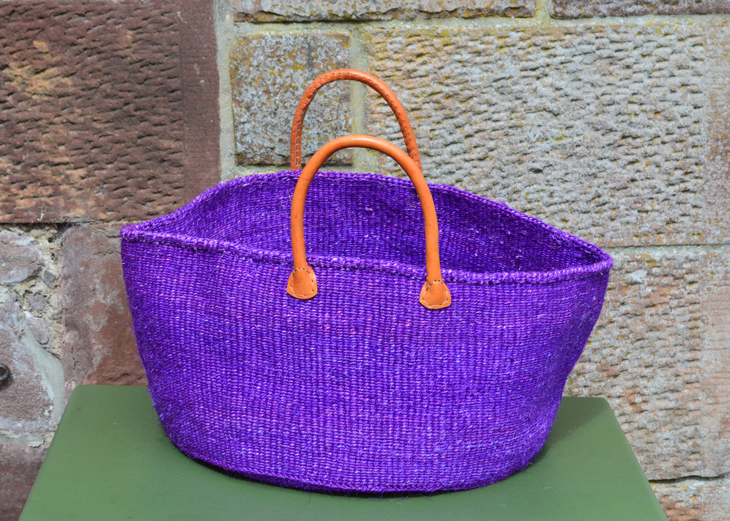 Wide Sisal Basket XL Purple