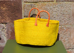 Wide Sisal Basket XL Canary Yellow