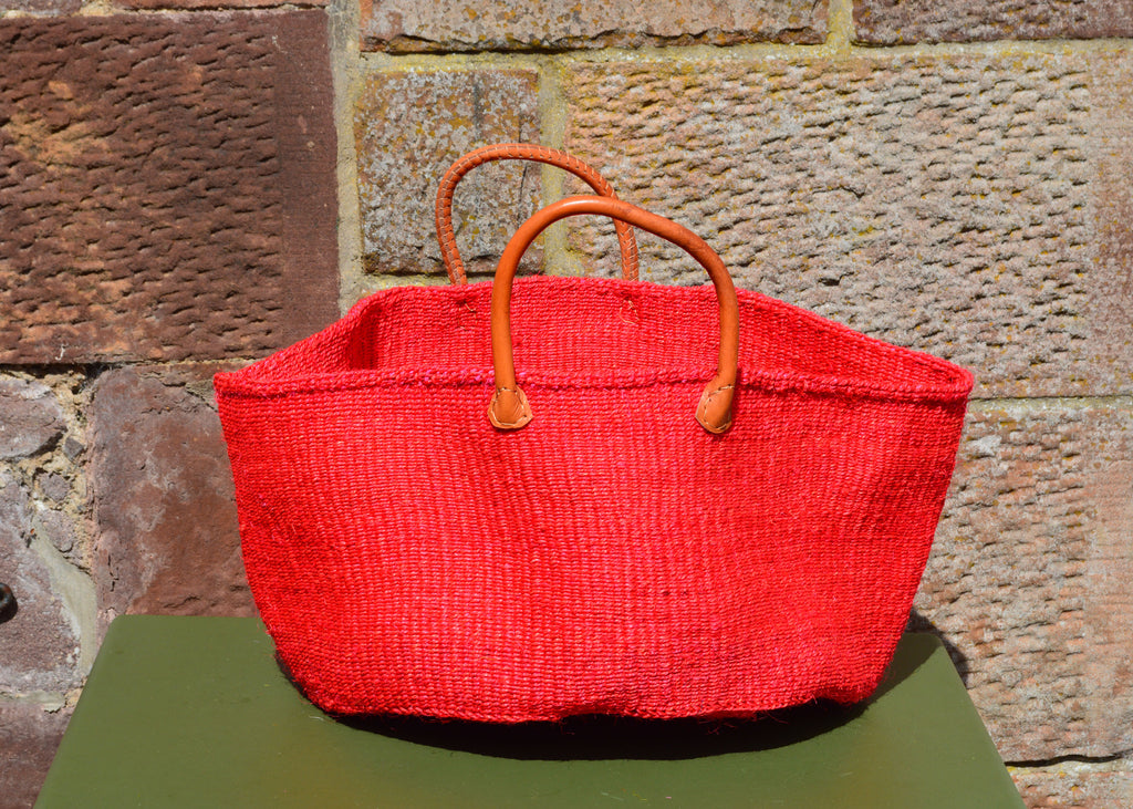 Wide Sisal Basket XL Pillar box Red