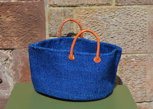 Wide Sisal Basket XL Royal Blue