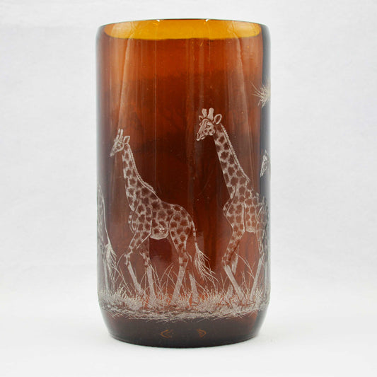 Extra Large Storm Lantern,  Engraved with Giraffes (A)