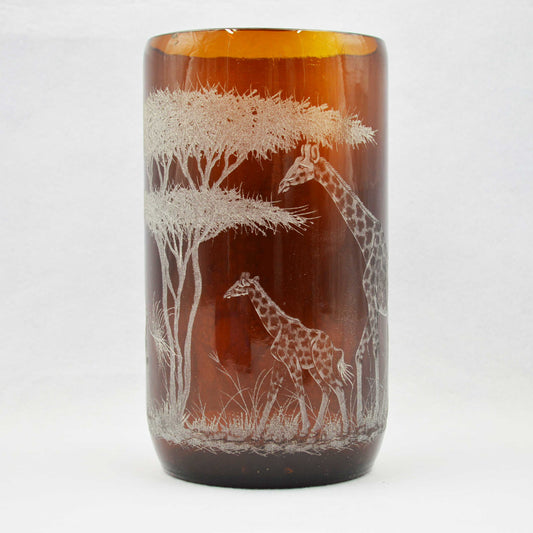 Extra Large Storm Lantern,  Engraved with Giraffes (A)