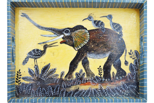Naive Art Tray - Large -Elephant