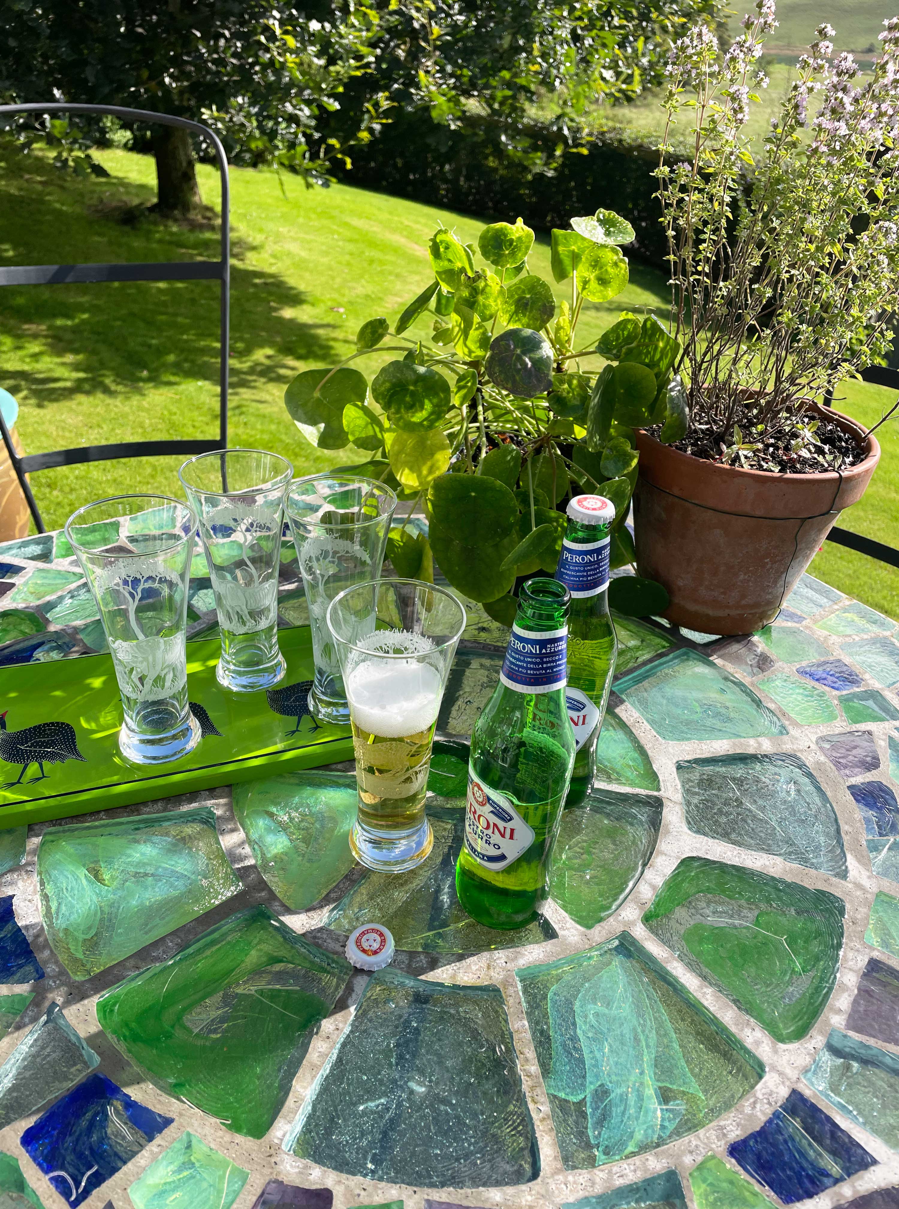 Beer Glasses, Engraved with African Animals