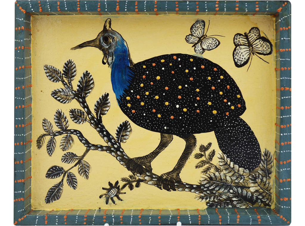 Naive Art Tray -Small - Guinea Fowl