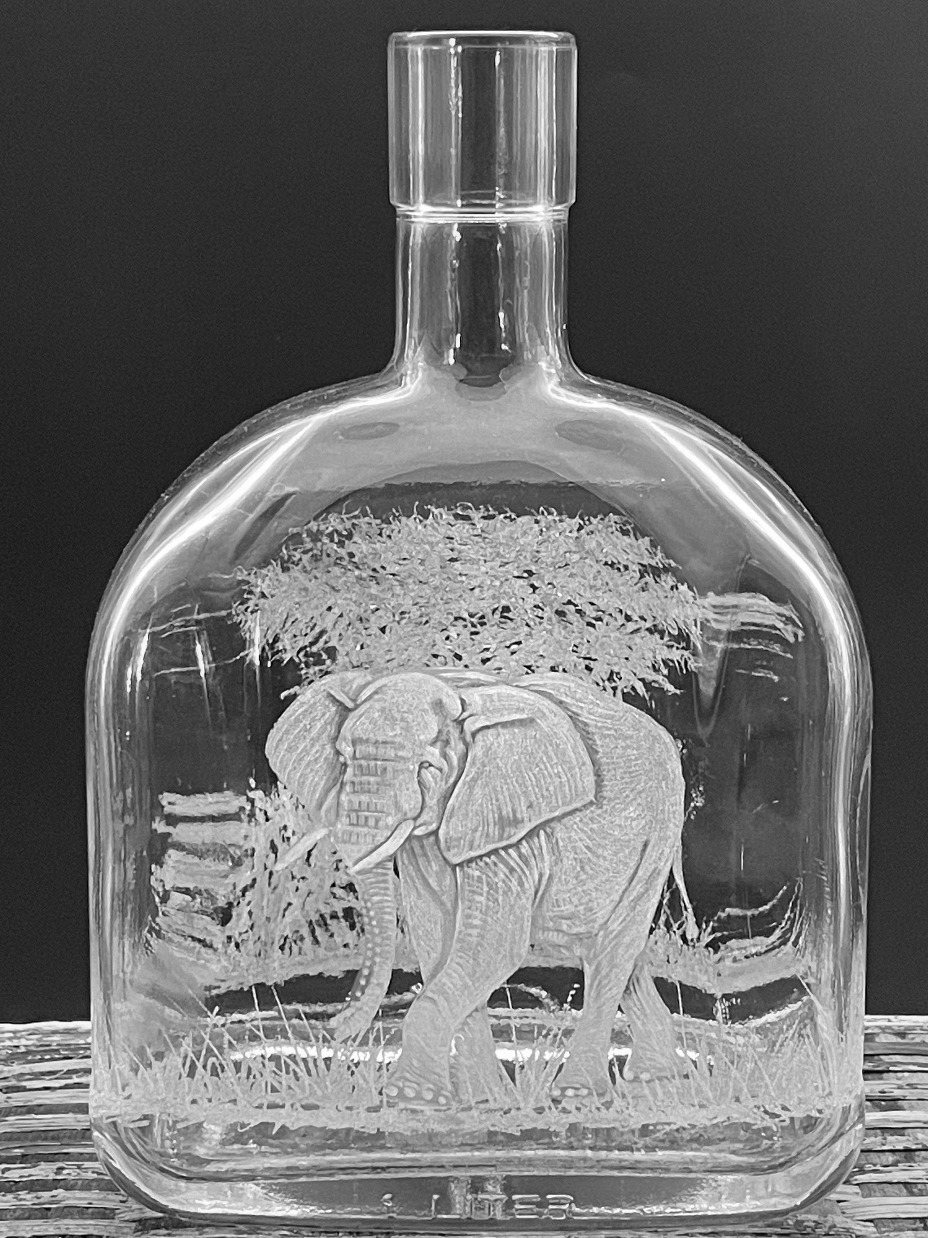 Bottles, Engraved with Elephant