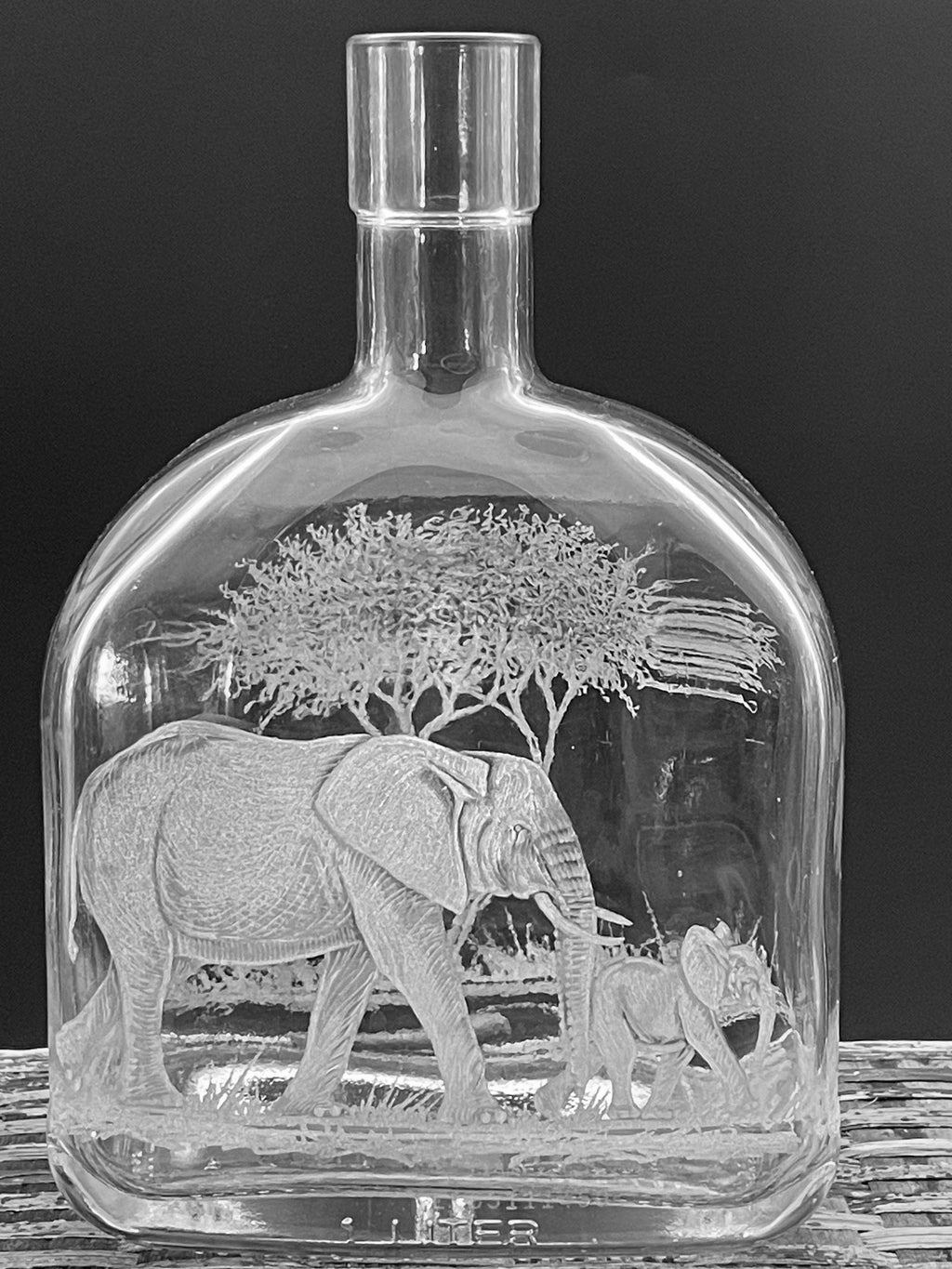 Bottles, Engraved with Elephant