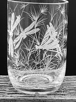 Vase, Engraved Dragonfly