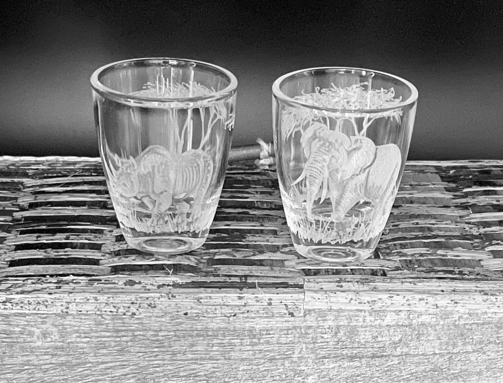 Shot Glasses Engraved with African Animals