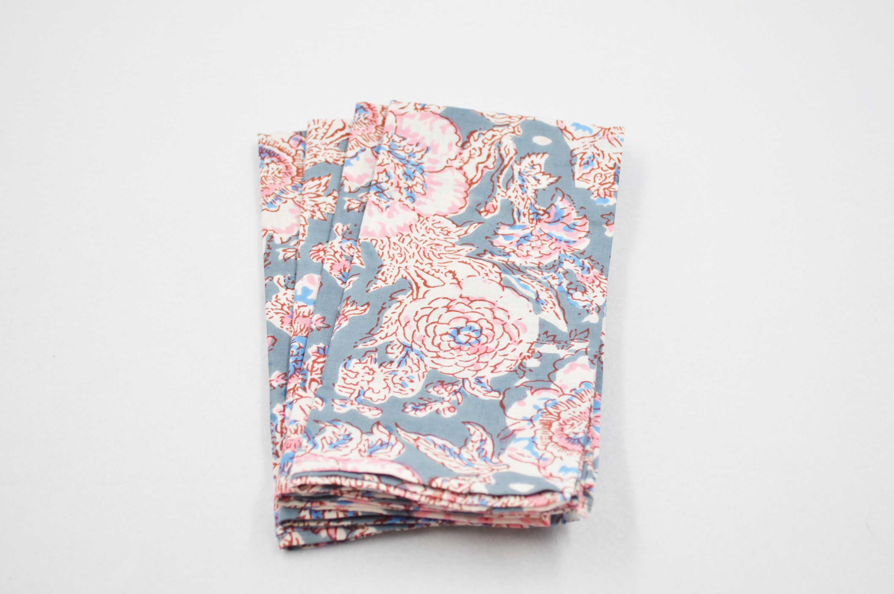 Napkins sets of 4, Grey, Neutral & Pink
