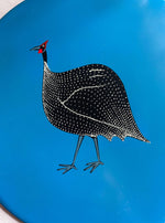 Table Mats, Original Guinea Fowl on Blue, Set of 4