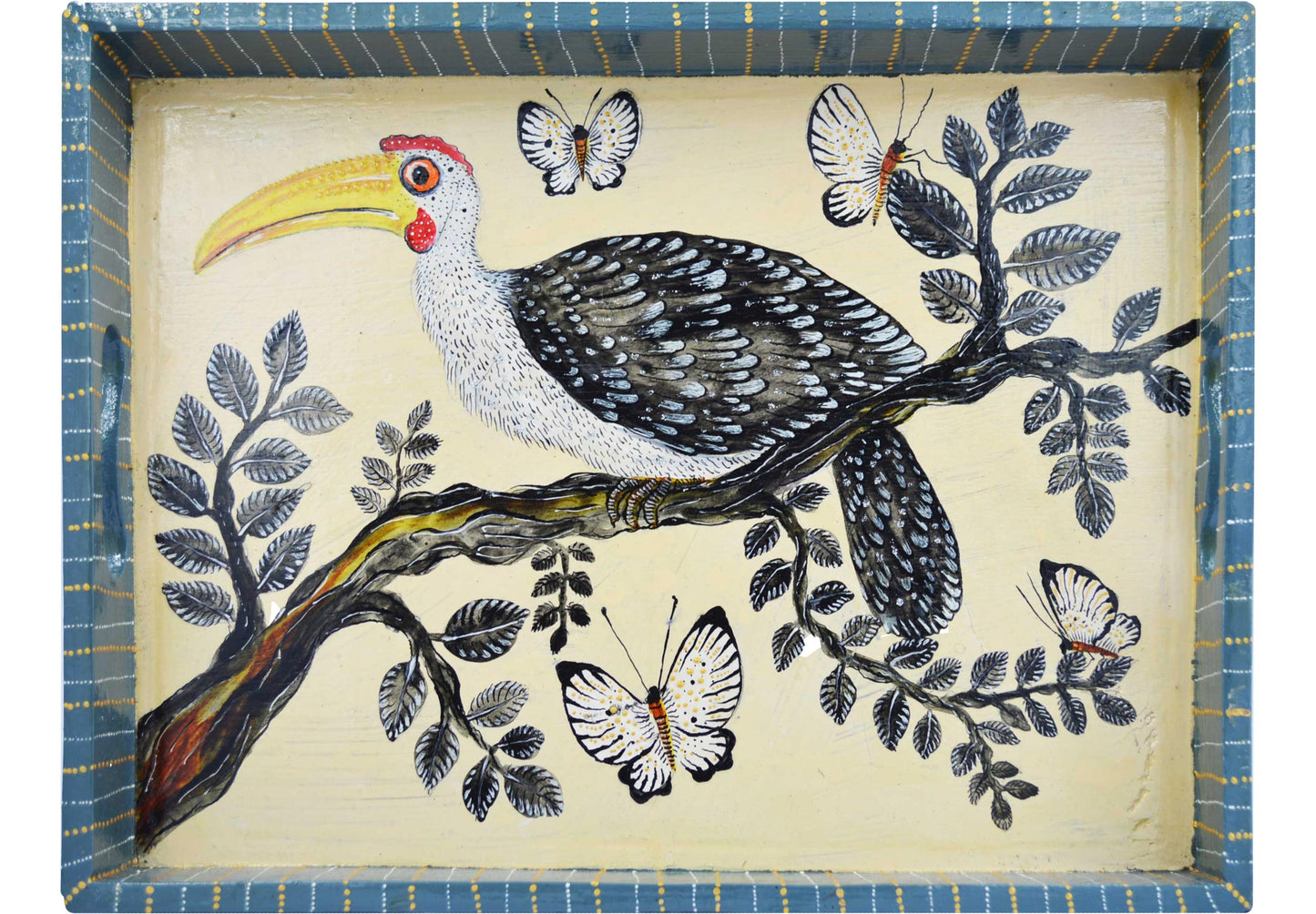 Naive Art Tray - Large -Hornbill