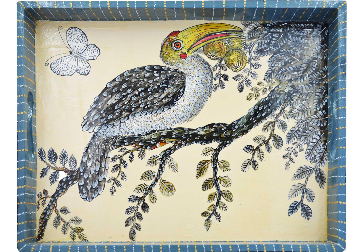 Naive Art Tray - Large -Hornbill