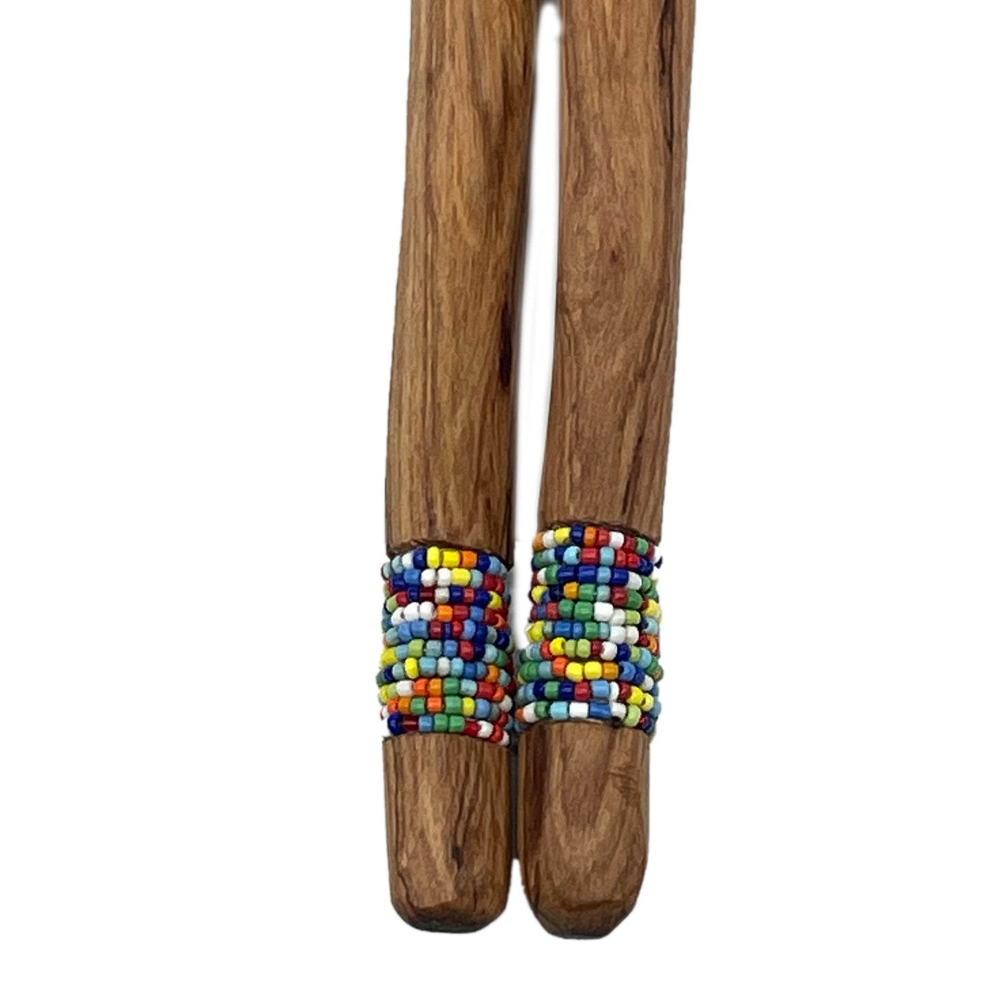 Olive Wood Oval Shaped Salad Servers with beaded handles