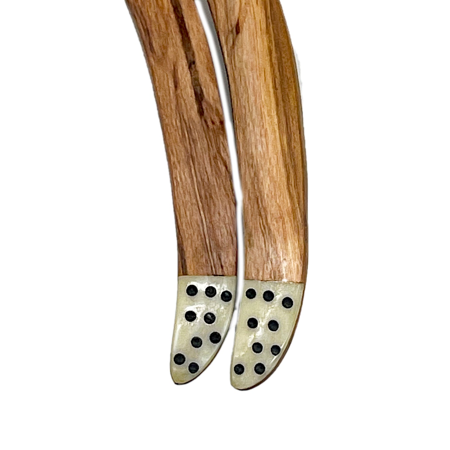 Olive Wood Salad Servers with Bone Inlay in Handle