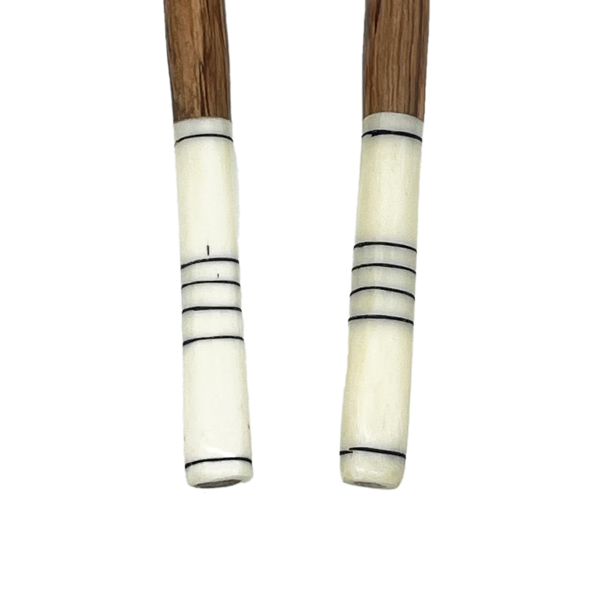 Small Olive Wood Round Shaped Salad Servers with Batik Bone handles
