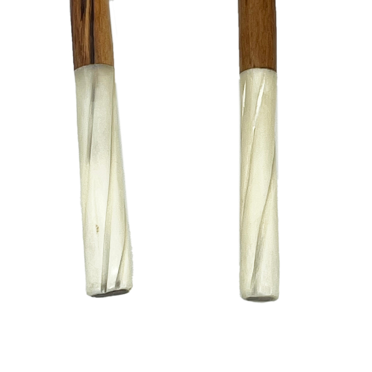 Small Olive Wood Round Shaped Salad Servers with Batik Bone handles