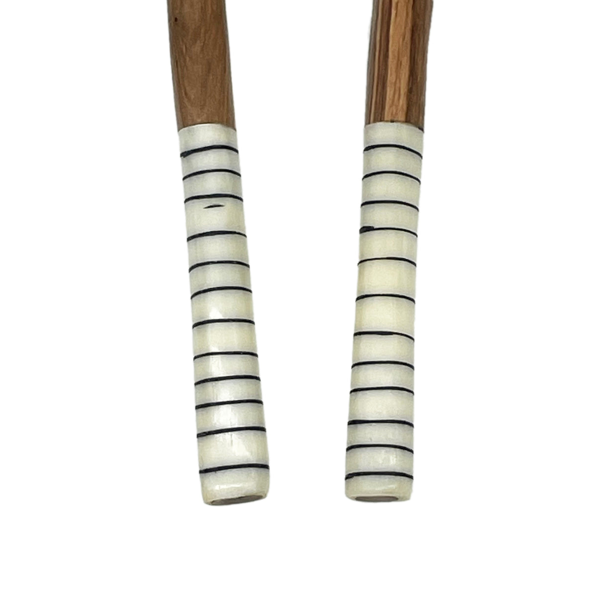 Small Olive Wood Round Shaped Salad Servers with Batik Bone handles