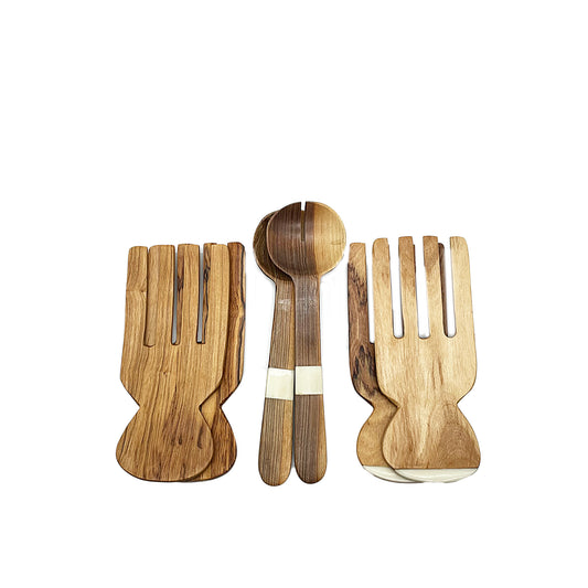 Olive Wood & Bone Comb Salad Servers
