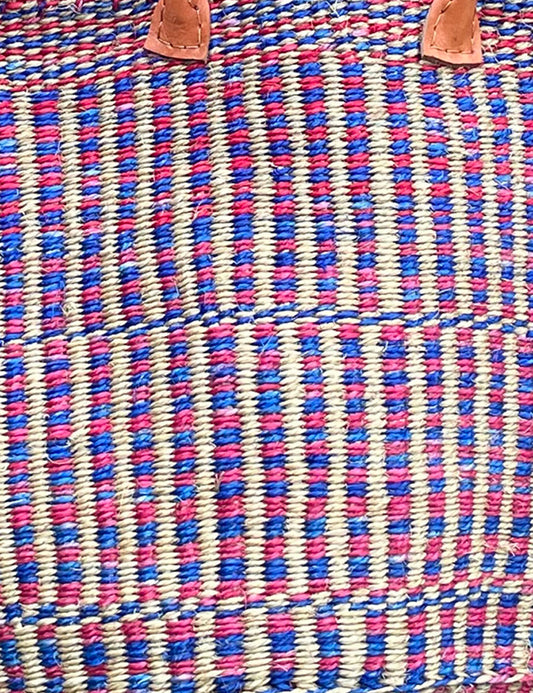 Medium Sisal Basket Pink Blue & Natural Marl
