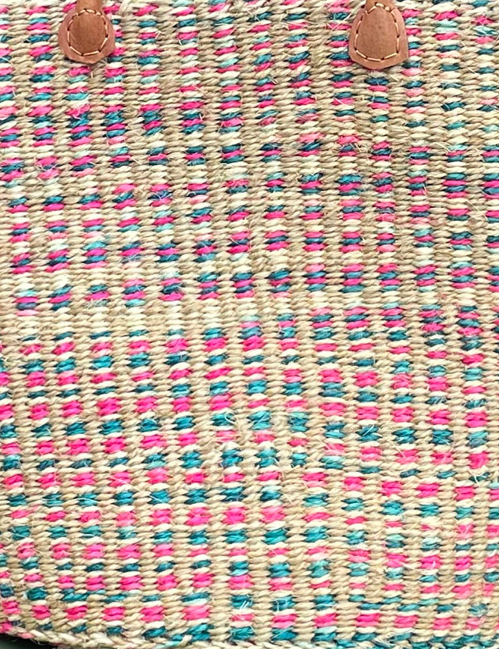 Medium Sisal Basket Pink Turquoise & Natural Marl