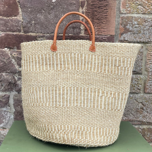 XL Sisal Log Basket Natural & Ivory