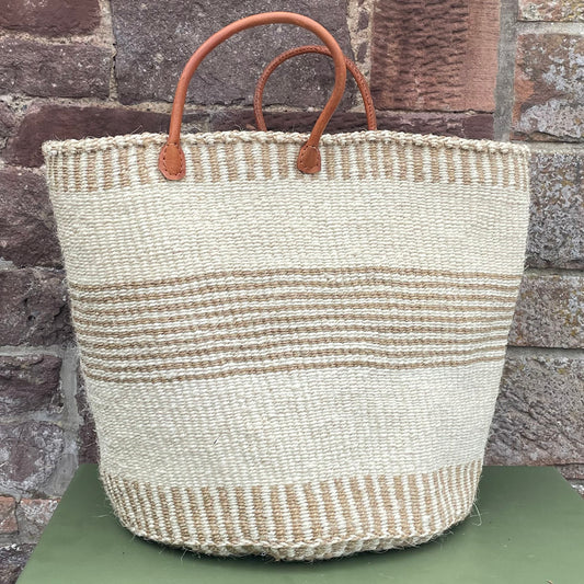 XL Sisal Log Basket Natural & Ivory