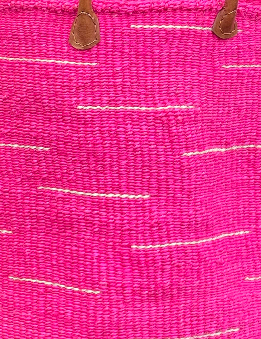 Large Sisal Basket Pink with White Flash