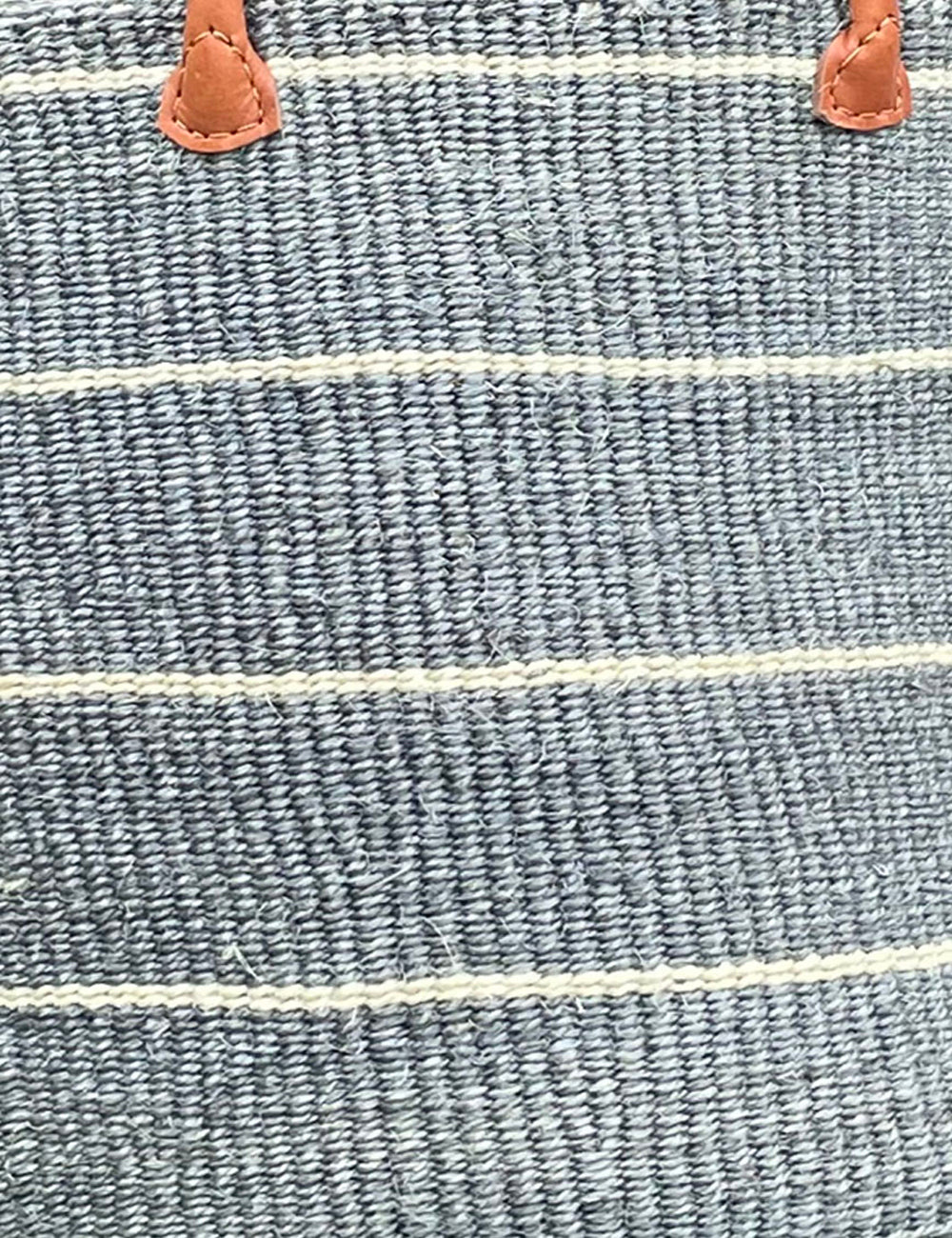 Medium Sisal Basket Grey with Thin Ivory Stripe