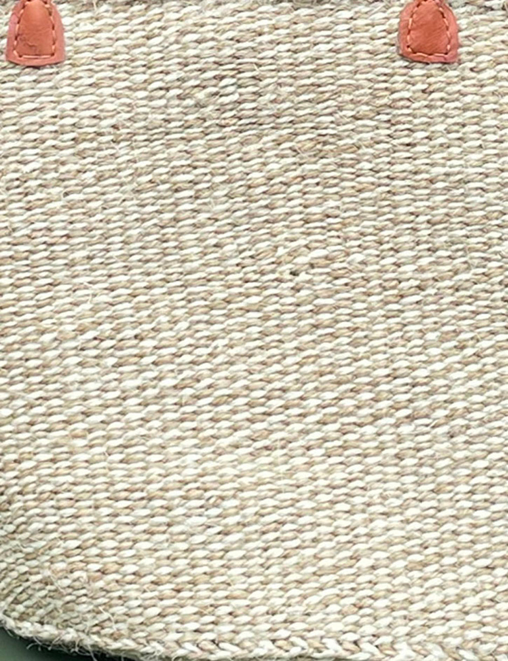 Small Sisal Basket Ivory & Cream Marl with Long Leather Handles