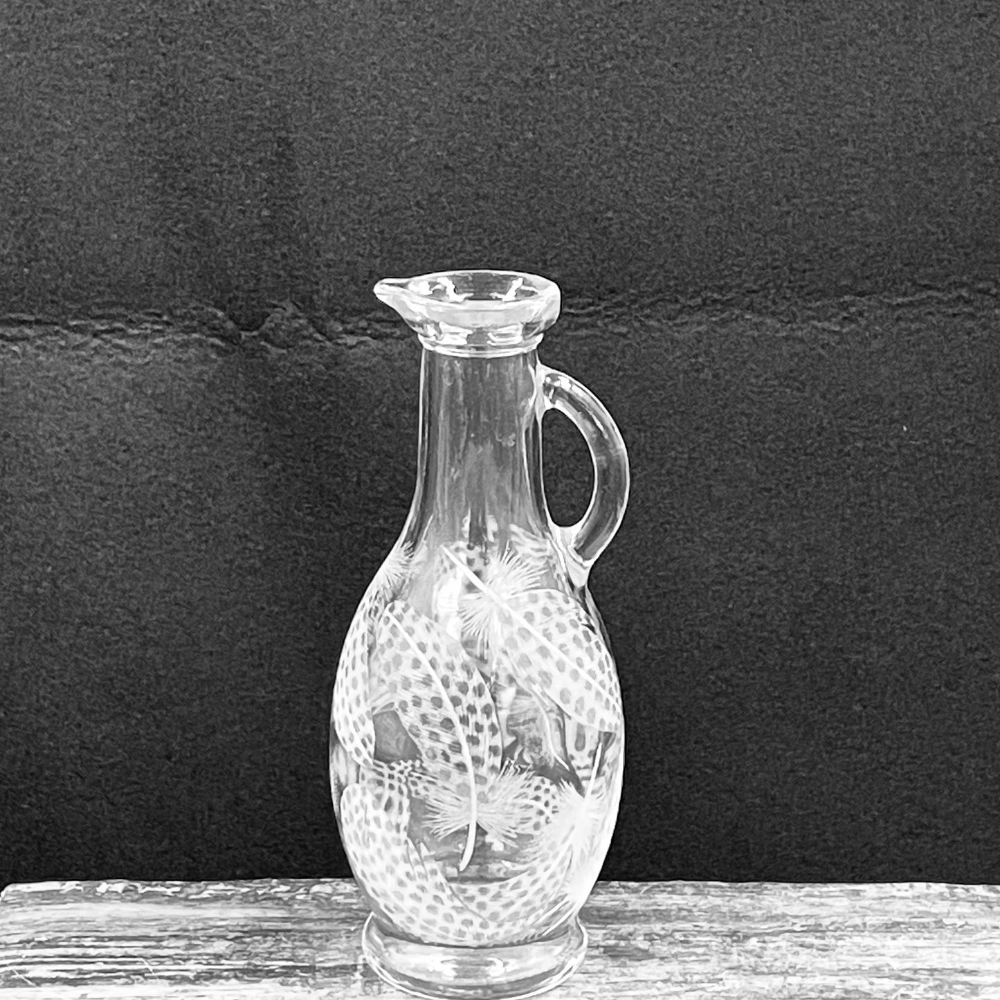 Bottles, Engraved with Guinea Fowl Feathers