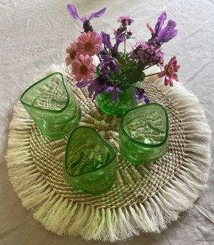 Sisal Woven Mats with Frilled Edge - Natural Colour design.