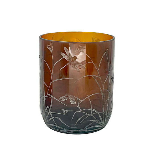 Chunky Storm Lantern  Engraved with Dragon Fly