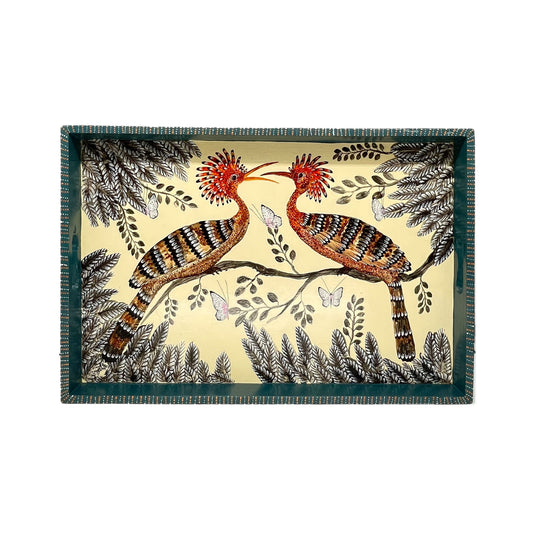 Naive Art Tray - Ex Large - Pair of Hoopoe